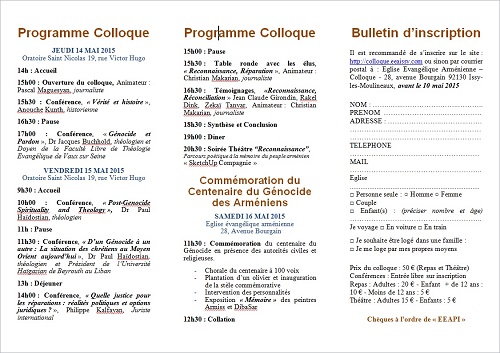 Colloque International sur le génocide des arméniens