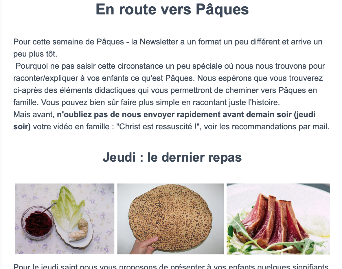 En route vers Paques