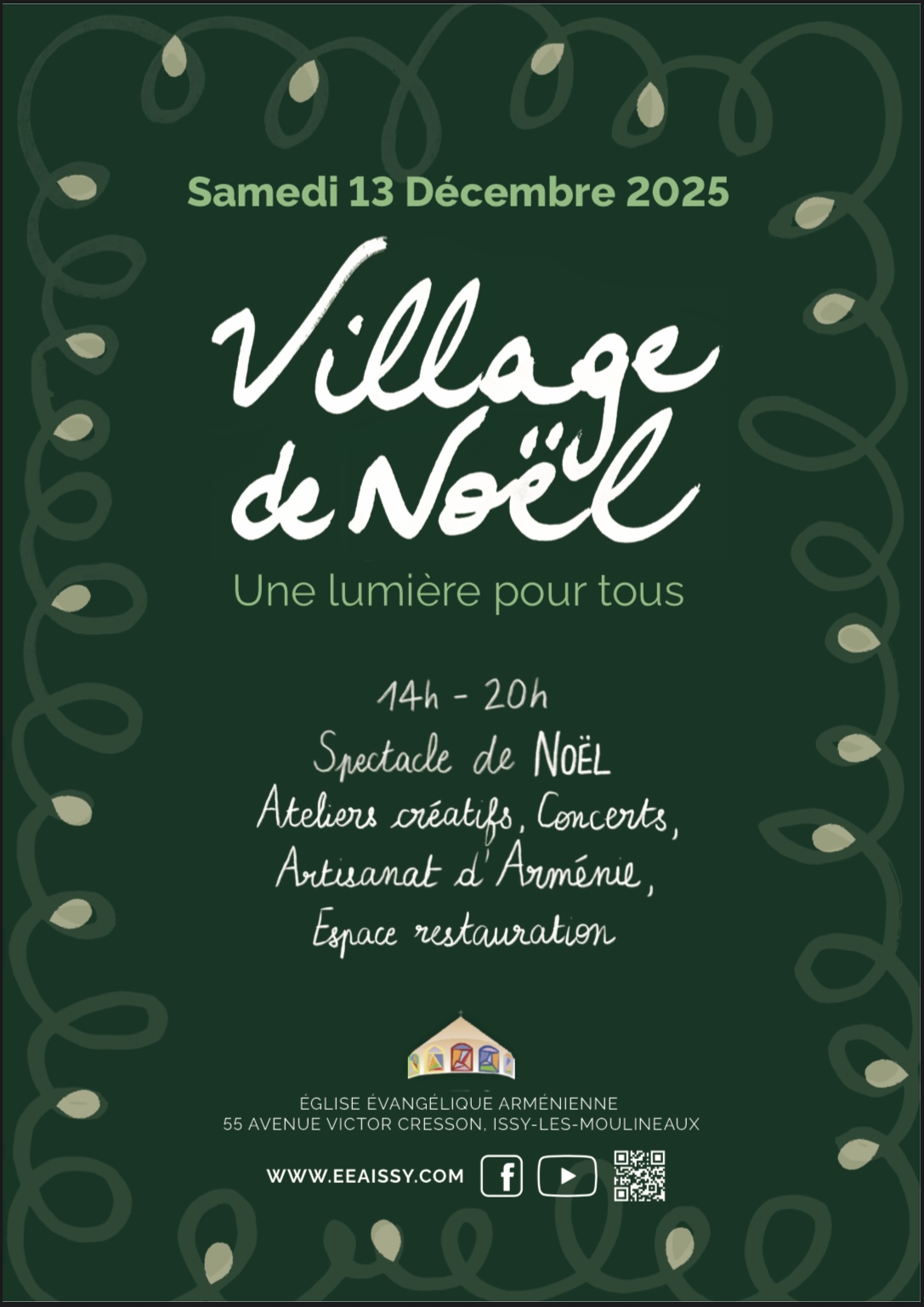 Affiche finale-Noe_l 2025 Village de noël, église Issy