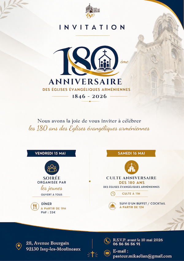 180ᵉ anniversaire des Églises évangéliques arméniennes